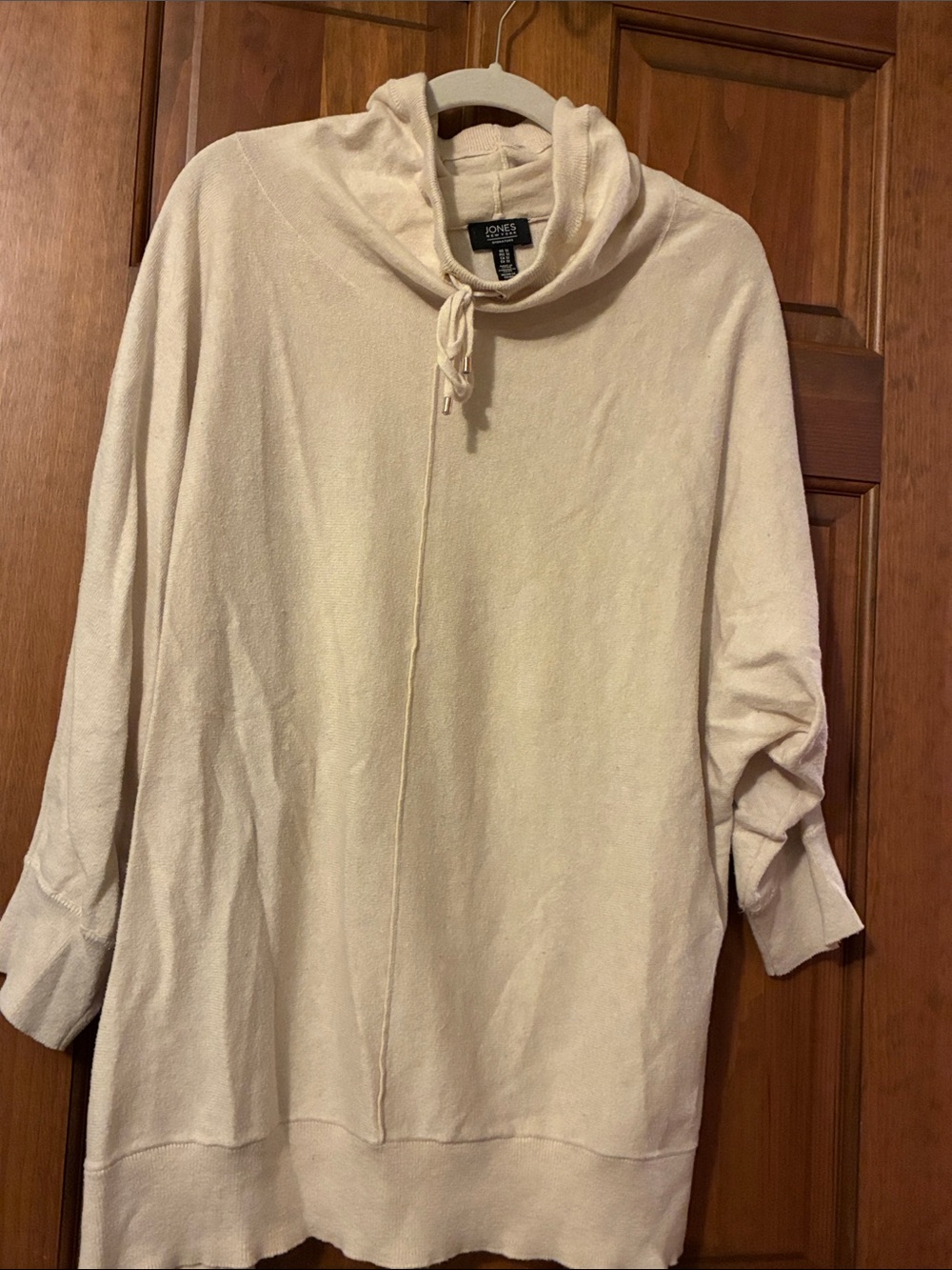 Jones New York Cream Cowl-Neck Pullover Sweater